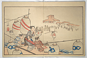 Early to Dawn (Akeyasuki) あけやすき, Ōhara Donshū 大原呑舟 (Japanese, died 1857), Woodblock printed book; ink and color on paper, Japan