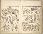 Picture Album of the Floating World (Ukiyo efu) 浮世画譜, Keisai Eisen 渓斎英泉 (Japanese, 1790–1848), Set of three woodblock printed books; ink and color on paper, Japan