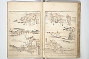 Picture Album of the Floating World (Ukiyo efu) 浮世画譜, Keisai Eisen 渓斎英泉 (Japanese, 1790–1848), Set of three woodblock printed books; ink and color on paper, Japan