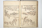 Picture Album of the Floating World (Ukiyo efu) 浮世画譜, Keisai Eisen 渓斎英泉 (Japanese, 1790–1848), Set of three woodblock printed books; ink and color on paper, Japan