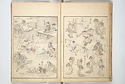 Picture Album of the Floating World (Ukiyo efu) 浮世画譜, Keisai Eisen 渓斎英泉 (Japanese, 1790–1848), Set of three woodblock printed books; ink and color on paper, Japan