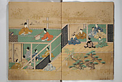 The Fujiwara Chapter (Fujiwara no maki) 藤原の巻, Book; ink, color, gold paint, and gold-flecks on paper (Nara ehon), Japan