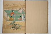 The Fujiwara Chapter (Fujiwara no maki) 藤原の巻, Book; ink, color, gold paint, and gold-flecks on paper (Nara ehon), Japan