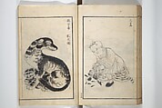 Drawings by the Drunken Fuyō (Gazu sui Fuyō) 画図酔芙蓉, Suzuki Fuyō 鈴木芙蓉 (Japanese, 1749–1816), Set of three woodblock printed books bound as a single volume; ink on paper, Japan