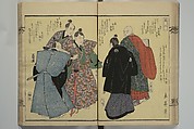 Collection of Kyōka Verse with Portraits of Poets in Famous Numerical Groupings (Kyōka meisū gazō shū) 狂歌名数画像集, Yashima Gakutei 八島岳亭 (Japanese, 1786?–1868), Set of three woodblock printed books; ink and color on paper, Japan