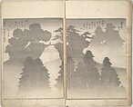 Collected Light Verses and Noted Landscapes (Sansui kikan kyōka shū) 山水奇観狂歌集, Yashima Gakutei 八島岳亭 (Japanese, 1786?–1868), Woodblock printed book; ink and color on paper, Japan
