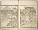 Collected Light Verses and Noted Landscapes (Sansui kikan kyōka shū) 山水奇観狂歌集, Yashima Gakutei 八島岳亭 (Japanese, 1786?–1868), Woodblock printed book; ink and color on paper, Japan