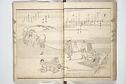 Kyōka Poems as Chimes along the Tōkaidō (Kyōka tokan ekiro no suzu) 狂歌東関駅路鈴, Totoya Hokkei 魚屋北渓 (Japanese, 1780–1850), Woodblock printed book; ink and color on paper, Japan
