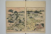 Picture Book of the Pleasures of the East (Ehon azuma asobi) 画本東都遊, Katsushika Hokusai 葛飾北斎 (Japanese, Tokyo (Edo) 1760–1849 Tokyo (Edo)), Set of two woodblock printed books; ink and color on paper, Japan