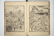 An Illustrated New Edition of Suikoden (The Water Margin) (Shinpen suiko gaden) 新編水滸画伝, Katsushika Hokusai 葛飾北斎 (Japanese, Tokyo (Edo) 1760–1849 Tokyo (Edo)), Set of four woodblock printed books; ink on paper, Japan