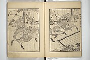An Illustrated New Edition of Suikoden (The Water Margin) (Shinpen suiko gaden) 新編水滸画伝, Katsushika Hokusai 葛飾北斎 (Japanese, Tokyo (Edo) 1760–1849 Tokyo (Edo)), Set of four woodblock printed books; ink on paper, Japan