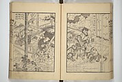 An Illustrated New Edition of Suikoden (The Water Margin) (Shinpen suiko gaden) 新編水滸画伝, Katsushika Hokusai 葛飾北斎 (Japanese, Tokyo (Edo) 1760–1849 Tokyo (Edo)), Set of four woodblock printed books; ink on paper, Japan