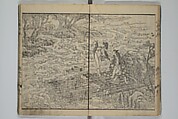 The Mountains of Husband and Wife (Onyo imoseyama) 阥阦妹背山, Katsushika Hokusai 葛飾北斎 (Japanese, Tokyo (Edo) 1760–1849 Tokyo (Edo)), Set of six woodblock printed books; ink on paper, Japan