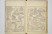 Transmitting the Spirit, Revealing the Form of Things, Volume 1 to 15 of Hokusai Sketchbooks (Denshin kaishu: Hokusai manga, shohen–jugohen) 伝神開手北斎漫画 初編-十五編, Katsushika Hokusai 葛飾北斎 (Japanese, Tokyo (Edo) 1760–1849 Tokyo (Edo)), Set of fifteen woodblock printed books; ink and color on paper, Japan
