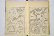 Transmitting the Spirit, Revealing the Form of Things, Volume 1 to 15 of Hokusai Sketchbooks (Denshin kaishu: Hokusai manga, shohen–jugohen) 伝神開手北斎漫画 初編-十五編, Katsushika Hokusai 葛飾北斎 (Japanese, Tokyo (Edo) 1760–1849 Tokyo (Edo)), Set of fifteen woodblock printed books; ink and color on paper, Japan