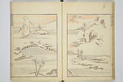 Transmitting the Spirit, Revealing the Form of Things, Volume 1 to 15 of Hokusai Sketchbooks (Denshin kaishu: Hokusai manga, shohen–jugohen) 伝神開手北斎漫画 初編-十五編, Katsushika Hokusai 葛飾北斎 (Japanese, Tokyo (Edo) 1760–1849 Tokyo (Edo)), Set of fifteen woodblock printed books; ink and color on paper, Japan