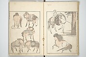 Transmitting the Spirit, Revealing the Form of Things, Volume 1 to 15 of Hokusai Sketchbooks (Denshin kaishu: Hokusai manga, shohen–jugohen) 伝神開手北斎漫画 初編-十五編, Katsushika Hokusai 葛飾北斎 (Japanese, Tokyo (Edo) 1760–1849 Tokyo (Edo)), Set of fifteen woodblock printed books; ink and color on paper, Japan