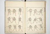 Transmitting the Spirit, Revealing the Form of Things, Volume 1 to 15 of Hokusai Sketchbooks (Denshin kaishu: Hokusai manga, shohen–jugohen) 伝神開手北斎漫画 初編-十五編, Katsushika Hokusai 葛飾北斎 (Japanese, Tokyo (Edo) 1760–1849 Tokyo (Edo)), Set of fifteen woodblock printed books; ink and color on paper, Japan