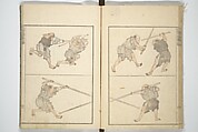 Transmitting the Spirit, Revealing the Form of Things, Volume 1 to 15 of Hokusai Sketchbooks (Denshin kaishu: Hokusai manga, shohen–jugohen) 伝神開手北斎漫画 初編-十五編, Katsushika Hokusai 葛飾北斎 (Japanese, Tokyo (Edo) 1760–1849 Tokyo (Edo)), Set of fifteen woodblock printed books; ink and color on paper, Japan