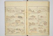 Transmitting the Spirit, Revealing the Form of Things, Volume 1 to 15 of Hokusai Sketchbooks (Denshin kaishu: Hokusai manga, shohen–jugohen) 伝神開手北斎漫画 初編-十五編, Katsushika Hokusai 葛飾北斎 (Japanese, Tokyo (Edo) 1760–1849 Tokyo (Edo)), Set of fifteen woodblock printed books; ink and color on paper, Japan