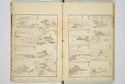 Transmitting the Spirit, Revealing the Form of Things, Volume 1 to 15 of Hokusai Sketchbooks (Denshin kaishu: Hokusai manga, shohen–jugohen) 伝神開手北斎漫画 初編-十五編, Katsushika Hokusai 葛飾北斎 (Japanese, Tokyo (Edo) 1760–1849 Tokyo (Edo)), Set of fifteen woodblock printed books; ink and color on paper, Japan