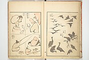 Transmitting the Spirit, Revealing Form of Things: Picture Album of Drawings at One Stroke (Denshin kaishu ippitsu gafu) 伝神開手 一筆画譜, Katsushika Hokusai 葛飾北斎 (Japanese, Tokyo (Edo) 1760–1849 Tokyo (Edo)), Woodblock printed book; ink and color on paper, Japan