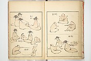 Transmitting the Spirit, Revealing Form of Things: Picture Album of Drawings at One Stroke (Denshin kaishu ippitsu gafu) 伝神開手 一筆画譜, Katsushika Hokusai 葛飾北斎 (Japanese, Tokyo (Edo) 1760–1849 Tokyo (Edo)), Woodblock printed book; ink and color on paper, Japan