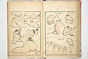 Transmitting the Spirit, Revealing Form of Things: Picture Album of Drawings at One Stroke (Denshin kaishu ippitsu gafu) 伝神開手 一筆画譜, Katsushika Hokusai 葛飾北斎 (Japanese, Tokyo (Edo) 1760–1849 Tokyo (Edo)), Woodblock printed book; ink and color on paper, Japan
