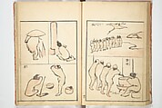 Transmitting the Spirit, Revealing Form of Things: Picture Album of Drawings at One Stroke (Denshin kaishu ippitsu gafu) 伝神開手 一筆画譜, Katsushika Hokusai 葛飾北斎 (Japanese, Tokyo (Edo) 1760–1849 Tokyo (Edo)), Woodblock printed book; ink and color on paper, Japan