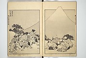 One Hundred Views of Mount Fuji (Fugaku hyakkei) 富嶽百景, Katsushika Hokusai 葛飾北斎 (Japanese, Tokyo (Edo) 1760–1849 Tokyo (Edo)), Set of three woodblock printed books; ink on paper, Japan