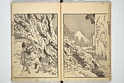 One Hundred Views of Mount Fuji (Fugaku hyakkei) 富嶽百景, Katsushika Hokusai 葛飾北斎 (Japanese, Tokyo (Edo) 1760–1849 Tokyo (Edo)), Set of three woodblock printed books; ink on paper, Japan