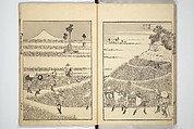 One Hundred Views of Mount Fuji (Fugaku hyakkei) 富嶽百景, Katsushika Hokusai 葛飾北斎 (Japanese, Tokyo (Edo) 1760–1849 Tokyo (Edo)), Set of three woodblock printed books; ink on paper, Japan