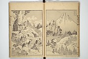 One Hundred Views of Mount Fuji (Fugaku hyakkei) 富嶽百景, Katsushika Hokusai 葛飾北斎 (Japanese, Tokyo (Edo) 1760–1849 Tokyo (Edo)), Set of three woodblock printed books; ink on paper, Japan