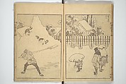 One Hundred Views of Mount Fuji (Fugaku hyakkei) 富嶽百景, Katsushika Hokusai 葛飾北斎 (Japanese, Tokyo (Edo) 1760–1849 Tokyo (Edo)), Set of three woodblock printed books; ink on paper, Japan