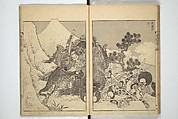 One Hundred Views of Mount Fuji (Fugaku hyakkei) 富嶽百景, Katsushika Hokusai 葛飾北斎 (Japanese, Tokyo (Edo) 1760–1849 Tokyo (Edo)), Set of three woodblock printed books; ink on paper, Japan