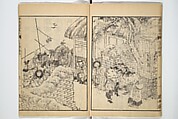 Illustrated "Anthology of Tang-Dynasty Poems" in Five-Syllable Lines (Tōshisen ehon gogon ritsu hairitsu) 画本唐詩選五言律排律, Katsushika Hokusai 葛飾北斎 (Japanese, Tokyo (Edo) 1760–1849 Tokyo (Edo)), Set of five woodblock printed books; ink on paper, Japan