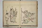 Illustrated Poem Book (Katsura kasane}  かつらかさね, Nichōsai 耳鳥斎 (Japanese, active 1780s), Set of two woodblock printed books; one volume ink and color on paper, other volume ink on paper, Japan