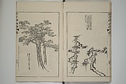 The Mustard Seed Garden Painting Manual  (Japanese reprint)  芥子園畫傳, Wang Gai 王槩 (Chinese, 1645–1710), Set of five woodblock printed books; ink and color on paper, Japan