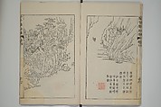 The Mustard Seed Garden Painting Manual  (Japanese reprint)  芥子園畫傳, Wang Gai 王槩 (Chinese, 1645–1710), Set of five woodblock printed books; ink and color on paper, Japan