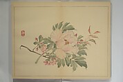 Kan'ei Picture Album (Kan'ei gafu 完瑛画譜), Nishiyama Ken 西山謙一郎 (Japanese, 1833–1897), Woodblock printed book (orihon, accordion-style); ink and color on paper, Japan