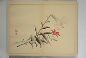 Kan'ei Picture Album (Kan'ei gafu 完瑛画譜), Nishiyama Ken 西山謙一郎 (Japanese, 1833–1897), Woodblock printed book (orihon, accordion-style); ink and color on paper, Japan