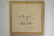 Twelve Views of Naniwa (Osaka) (Naniwa jūnikei) なにわ十二景, Nishiyama Ken 西山謙一郎 (Japanese, 1833–1897), Accordion album; ink and color on paper, Japan