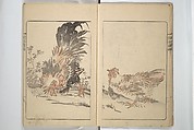 Kanrin Picture Album (Kanrin gafu) 閑林画譜, Okada Kanrin 岡田閑林 (Japanese, 1775–1849), Set of two woodblock printed books; ink and color on paper, Japan