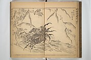 Kan'yōsai Picture Album (Kan'yōsai gafu) 寒葉斎画譜, Kan&#39;yōsai 寒葉斎 (Tatebe Ayatari 建部綾足) (Japanese, 1719–1774), Set of three woodblock printed books; ink on paper, Japan