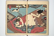 A Bedside Guide to the Colors of Love in Spring (Shunshoku neya no shiori) 春色閨の栞, Utagawa Kunisada 歌川国貞 (Japanese, 1786–1864), Set of three woodblock printed books; ink and color on paper, Japan