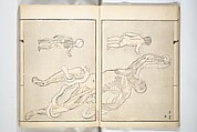 Kyōsai’s Treatise on Painting (Kyōsai gadan) 暁斎画談, Kawanabe Kyōsai 河鍋暁斎 (Japanese, 1831–1889), Set of four woodblock printed books; ink and color on paper, Japan