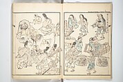 Kyōsai’s Treatise on Painting (Kyōsai gadan) 暁斎画談, Kawanabe Kyōsai 河鍋暁斎 (Japanese, 1831–1889), Set of four woodblock printed books; ink and color on paper, Japan
