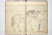 Kyōsai’s Treatise on Painting (Kyōsai gadan) 暁斎画談, Kawanabe Kyōsai 河鍋暁斎 (Japanese, 1831–1889), Set of four woodblock printed books; ink and color on paper, Japan