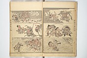 Kyōsai Sketchbook (Kyōsai manga) 暁斎漫画, Kawanabe Kyōsai 河鍋暁斎 (Japanese, 1831–1889), Woodblock printed book; ink and color on paper, Japan