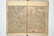 Kyōsai Sketchbook (Kyōsai manga) 暁斎漫画, Kawanabe Kyōsai 河鍋暁斎 (Japanese, 1831–1889), Woodblock printed book; ink and color on paper, Japan